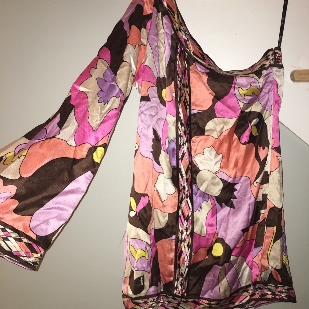 Pre-Loved Bebe one shoulder tunic Sz M